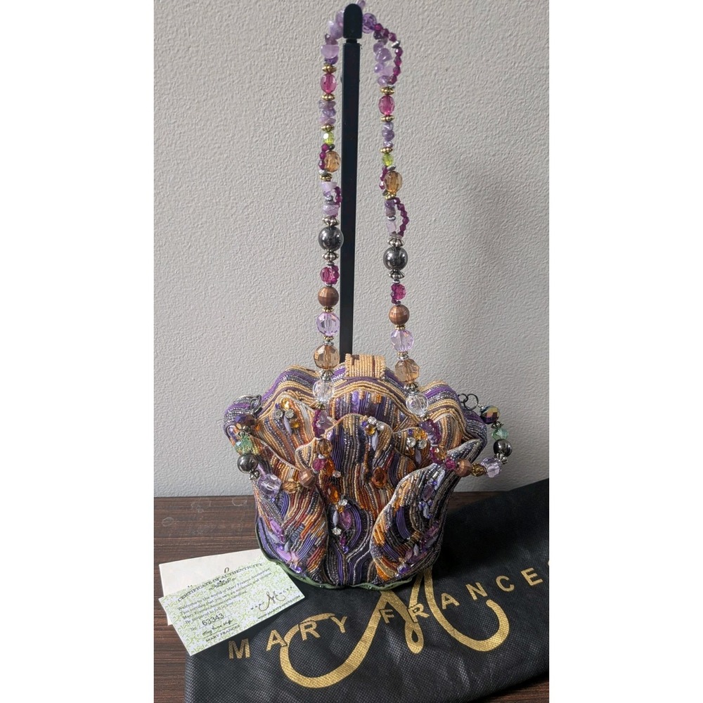 Mary Frances Beaded Tulip Shape Shoulder Bag With COA And Dust Bag
